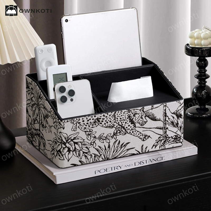 Vintage Leather Storage Tissue Box Cover