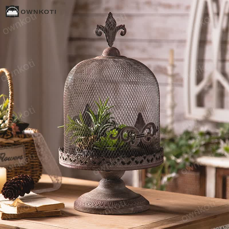 Retro Iron Birdcage Candle Holder Ornament