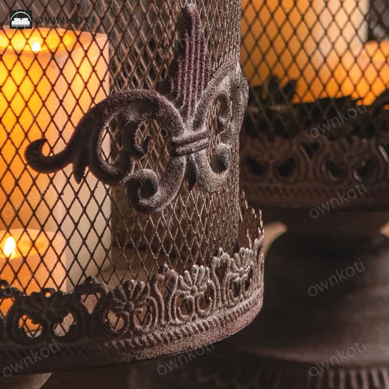 Retro Iron Birdcage Candle Holder Ornament