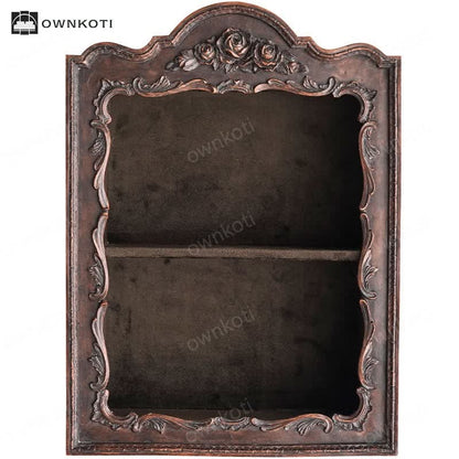French Retro Carved Multi-layer Wall Cabinet