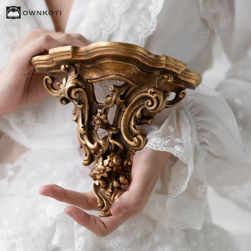 Retro Baroque Carved Wall Shelf