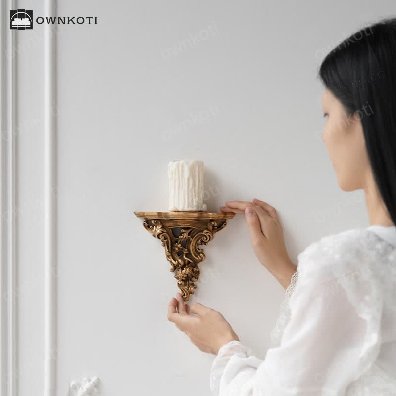 Retro Baroque Carved Wall Shelf