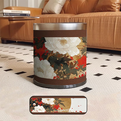 Large Capacity Floral Bird Decorative Trash Can