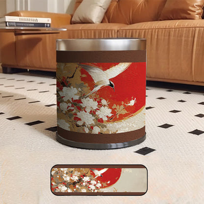 Large Capacity Floral Bird Decorative Trash Can