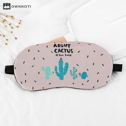 Creative Cartoon Cactus Blackout Eye Mask