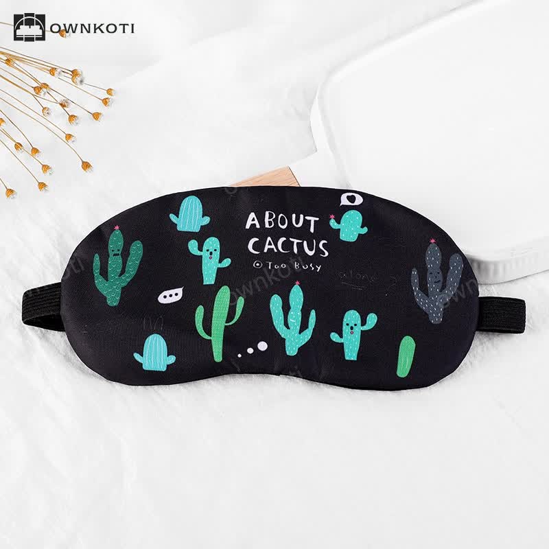 Creative Cartoon Cactus Blackout Eye Mask