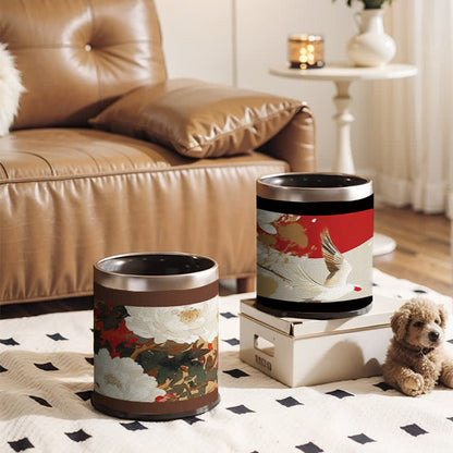Large Capacity Floral Bird Decorative Trash Can