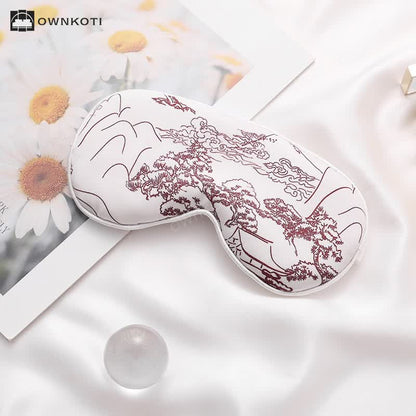 Landscape Print Imitation Silk Sleep Eye Mask