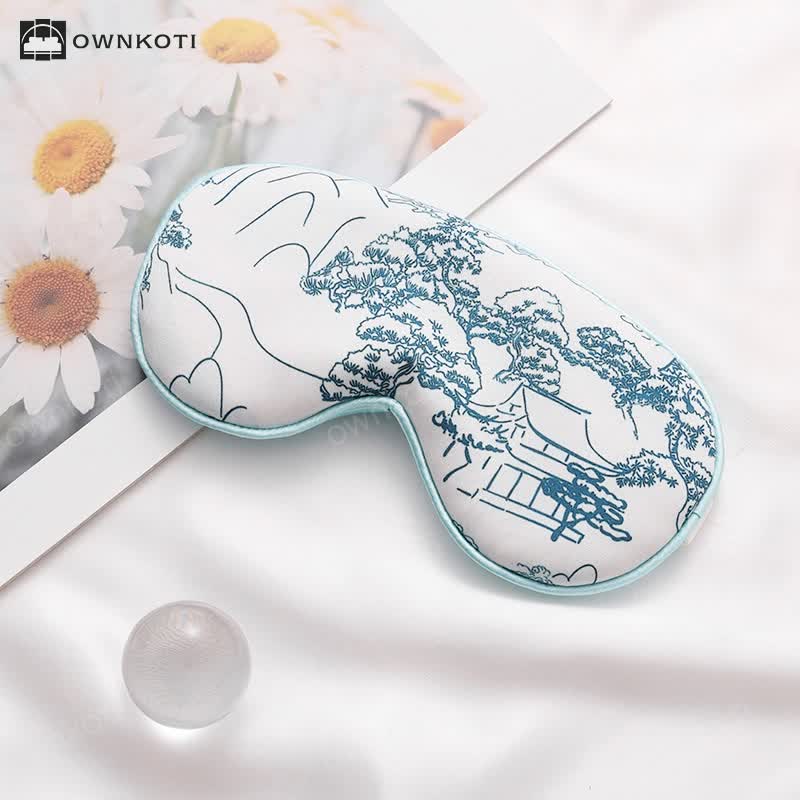 Landscape Print Imitation Silk Sleep Eye Mask