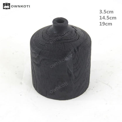 Wooden Black Vase Art Decorative Ornament