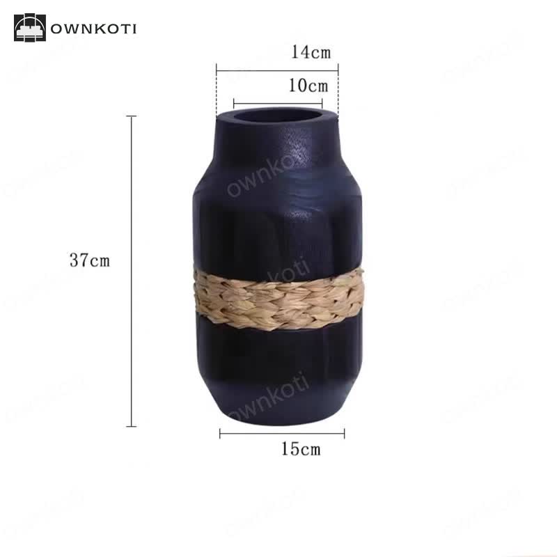 Hand Woven Wooden Vase Decorative Ornament