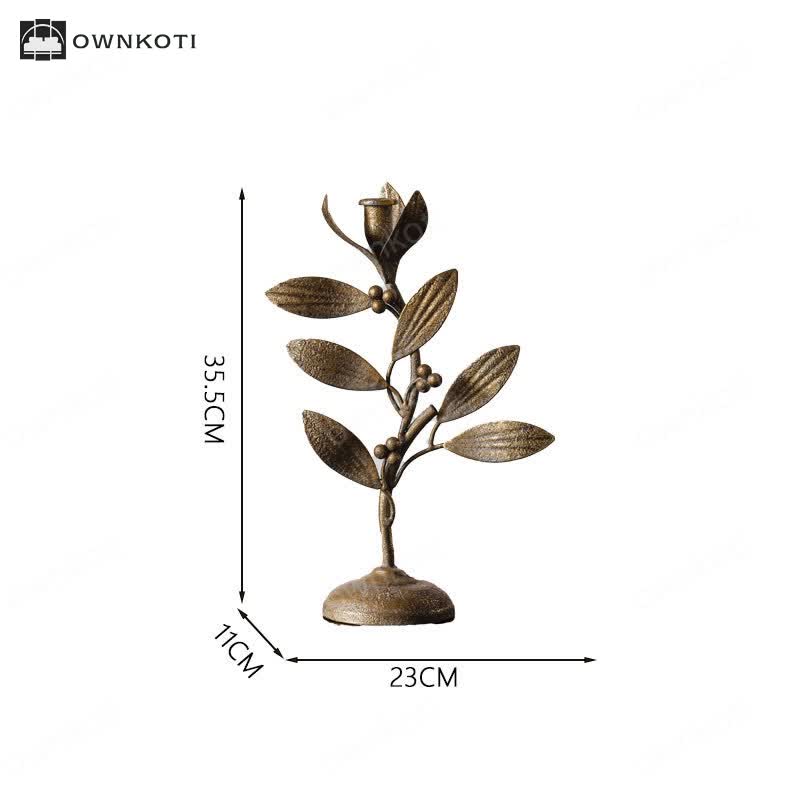 Iron Plant Flower Candle Holder Ornament