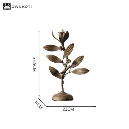 Iron Plant Flower Candle Holder Ornament