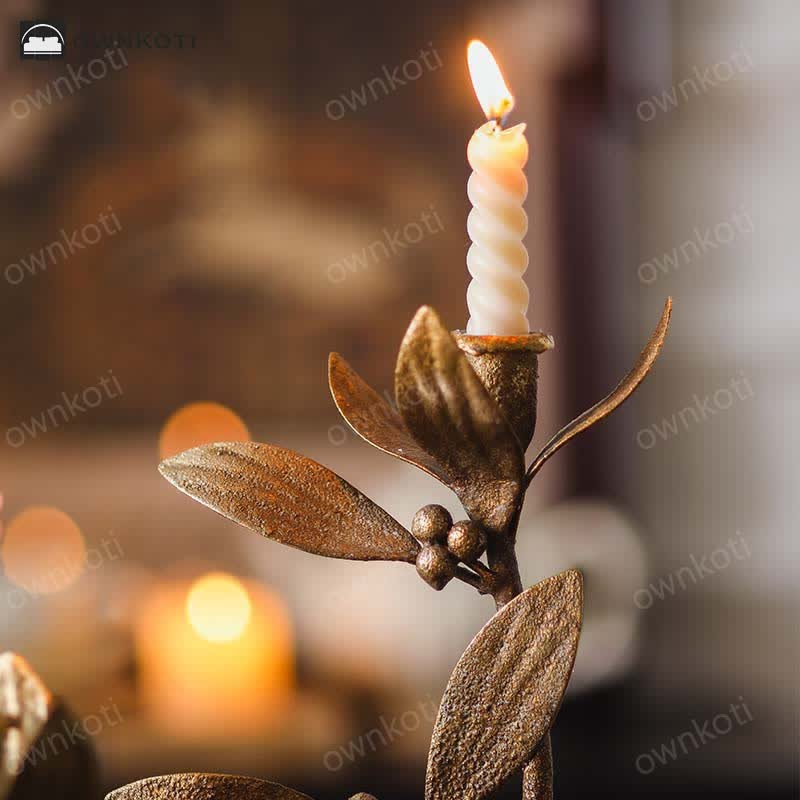 Iron Plant Flower Candle Holder Ornament