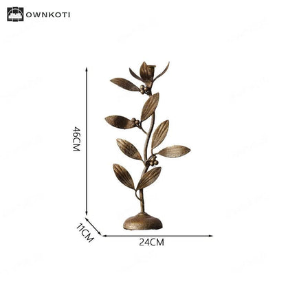 Iron Plant Flower Candle Holder Ornament