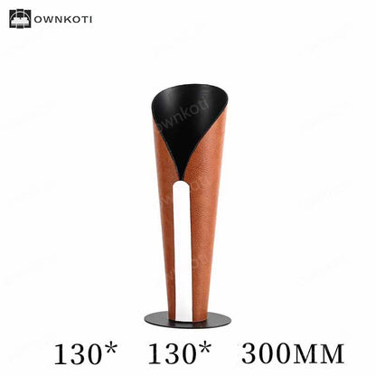 Luxury Torch Metal Leather Vase Decorative Ornament