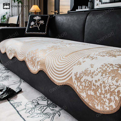 Retro Wave Plant Non-slip Sofa Cover