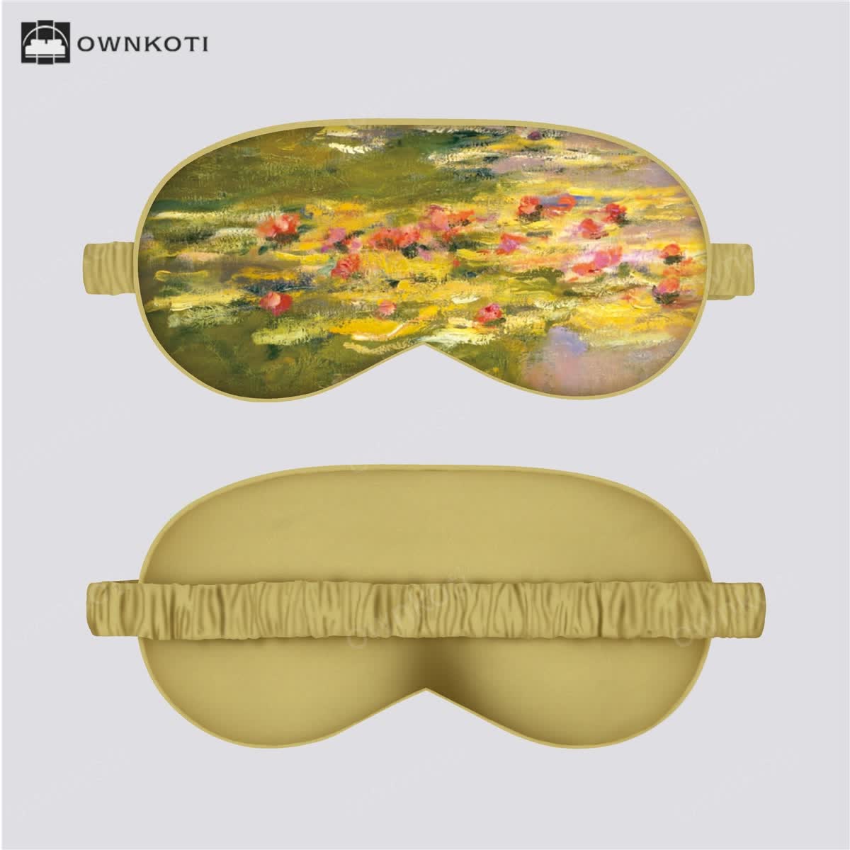 Art Floral Print Silk Satin Eye Mask