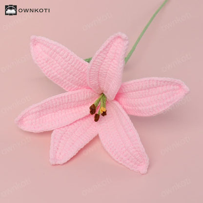 Handmade Knitted Crochet Lily Branch Decor