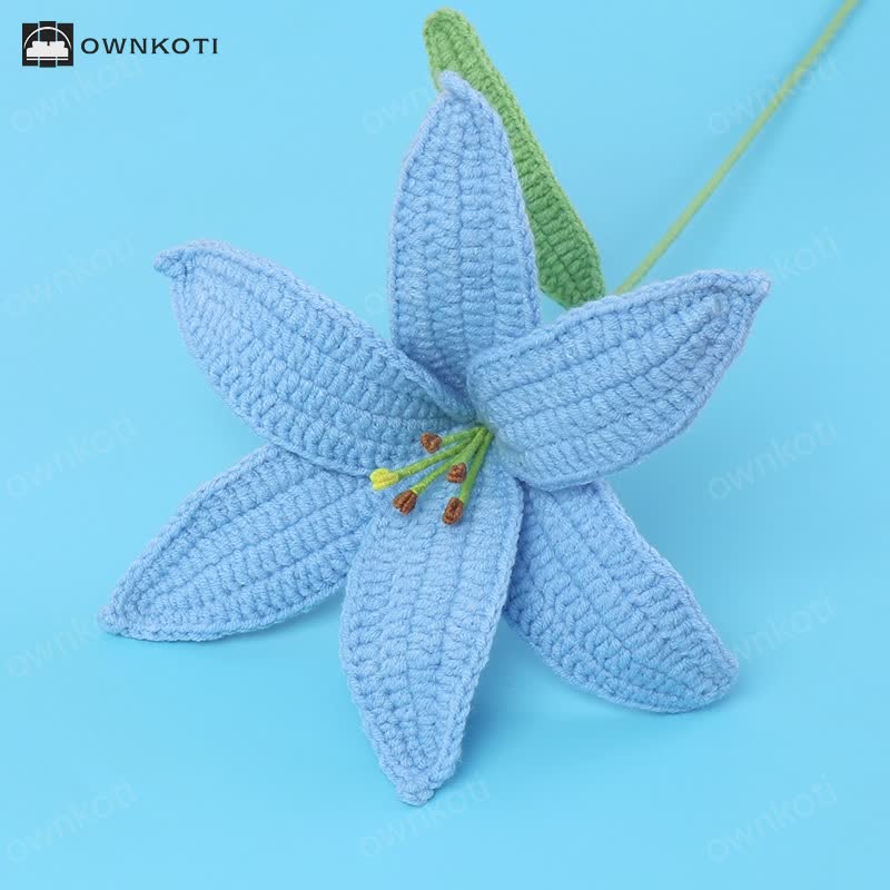 Handmade Knitted Crochet Lily Branch Decor