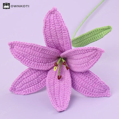 Handmade Knitted Crochet Lily Branch Decor