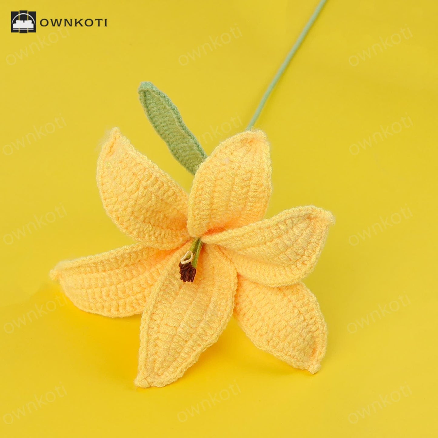 Handmade Knitted Crochet Lily Branch Decor
