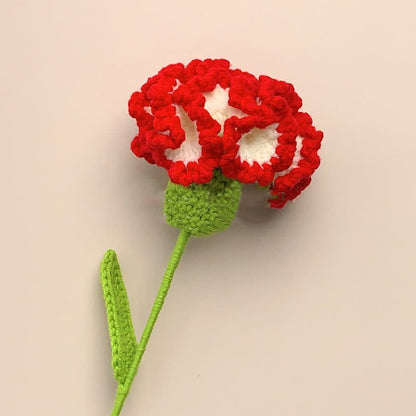 Creative Handmade Knitted Crochet Carnation - Gradient Red - 3PCS - 3.15"W x 3.15"L x 13.39"H - image 3