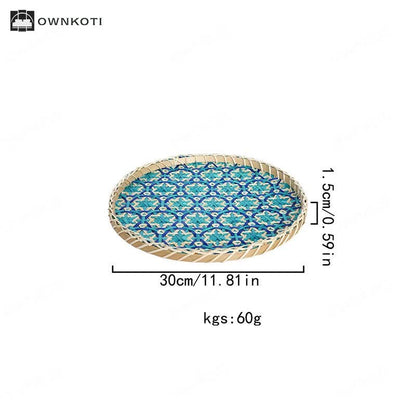 Hand-woven Colorful Rattan Storage Round Basket