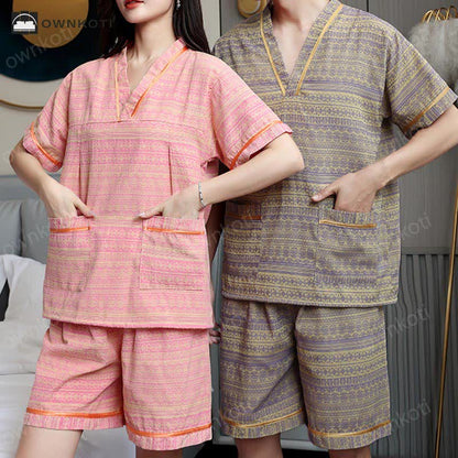 Plus Size Cotton Breathable Pajama Set