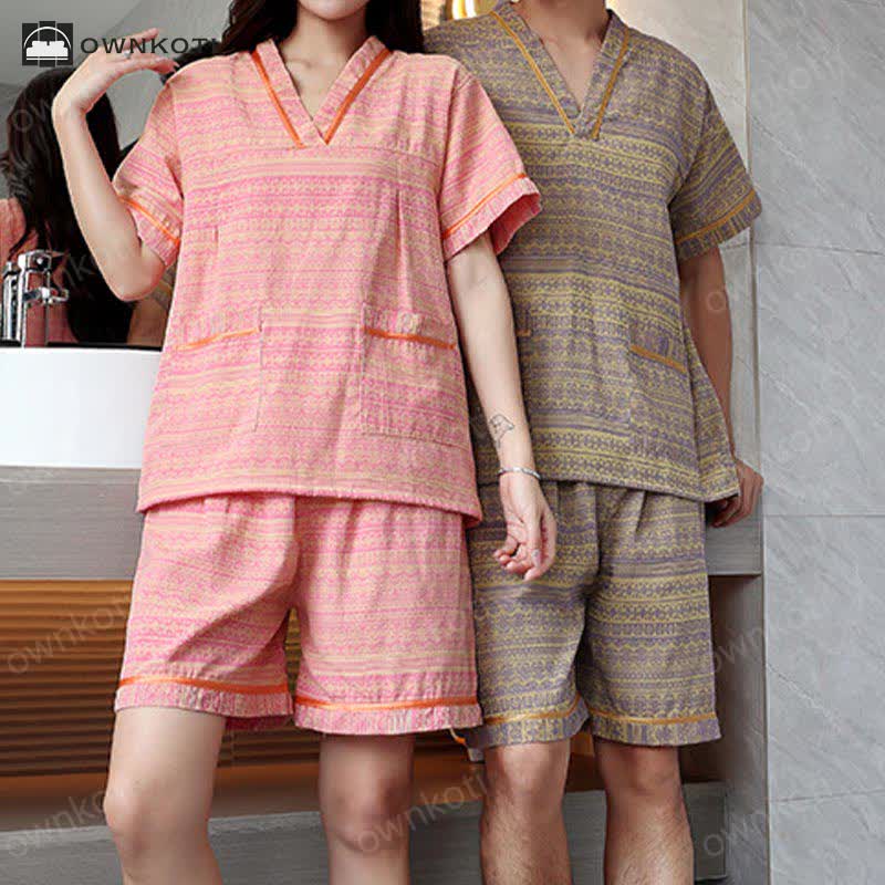 Plus Size Cotton Breathable Pajama Set