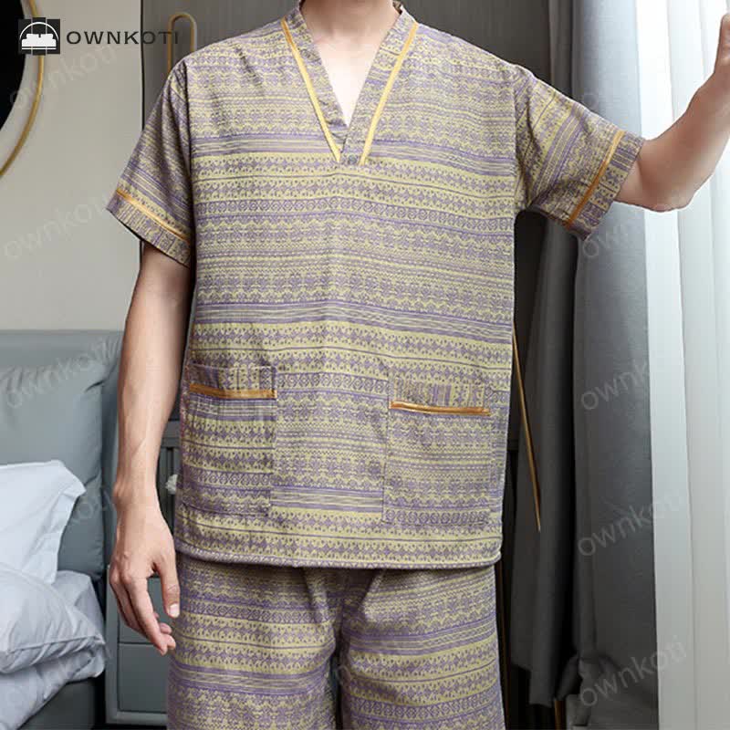 Plus Size Cotton Breathable Pajama Set