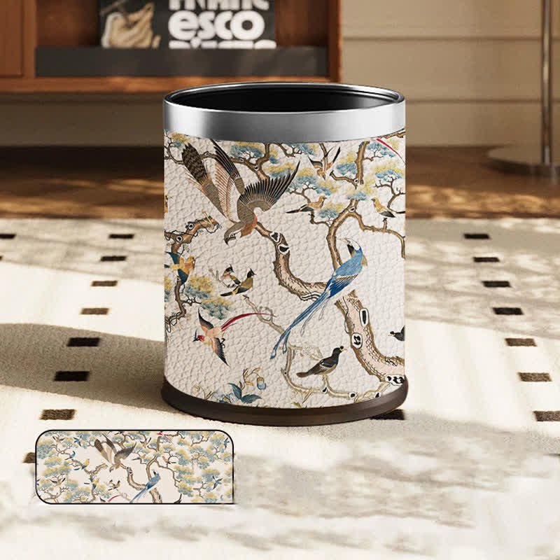 Luxurious Large Capacity Rural Durable Trash Bin - Standard-Sliver Circle - 9"W x 9"L x 10"H - image 3