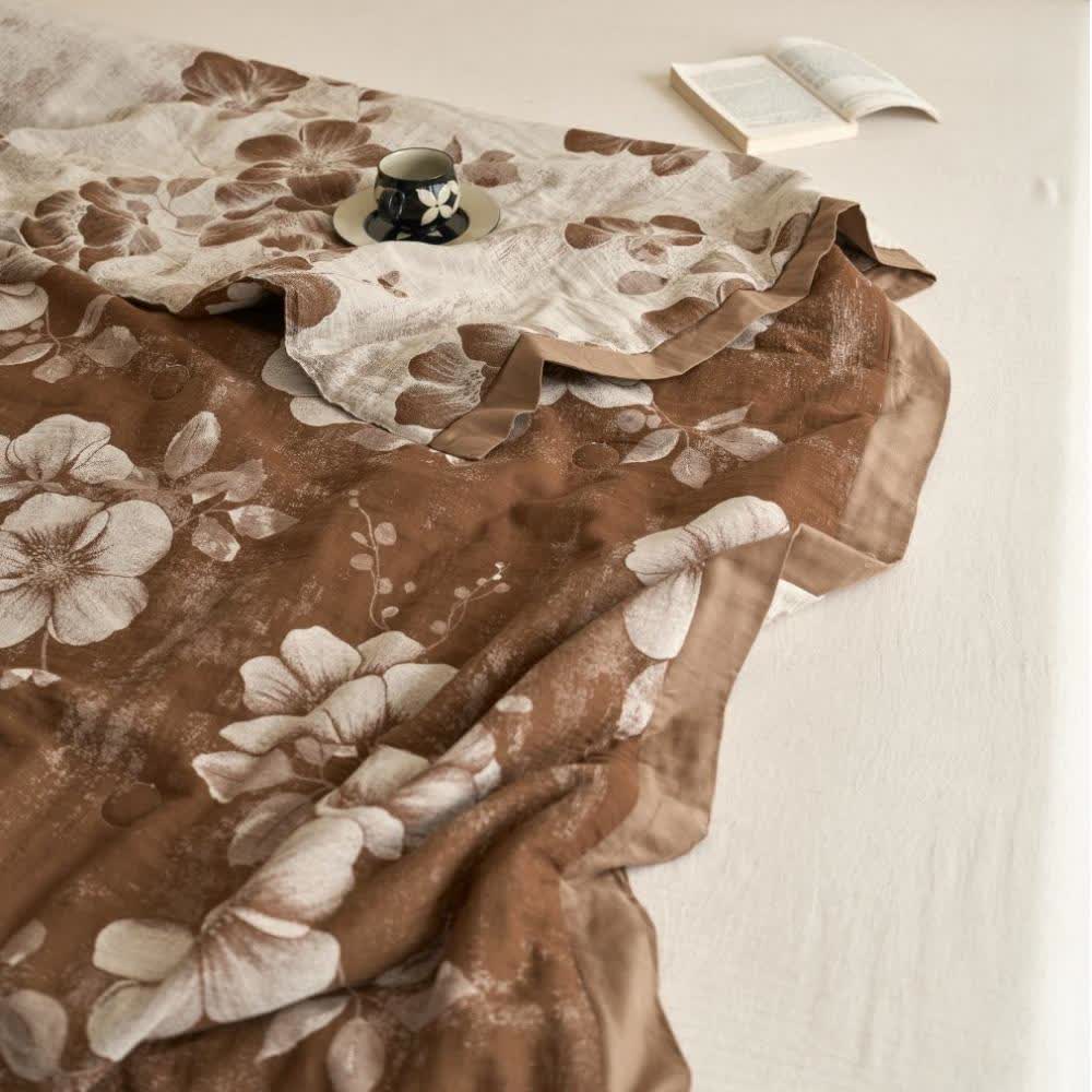 Cotton Gauze Jacquard Floral Retro Quilt - image 6
