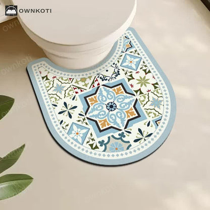 Vintage Geometric Pattern Diatom Mud Anti-slip Bath Mat