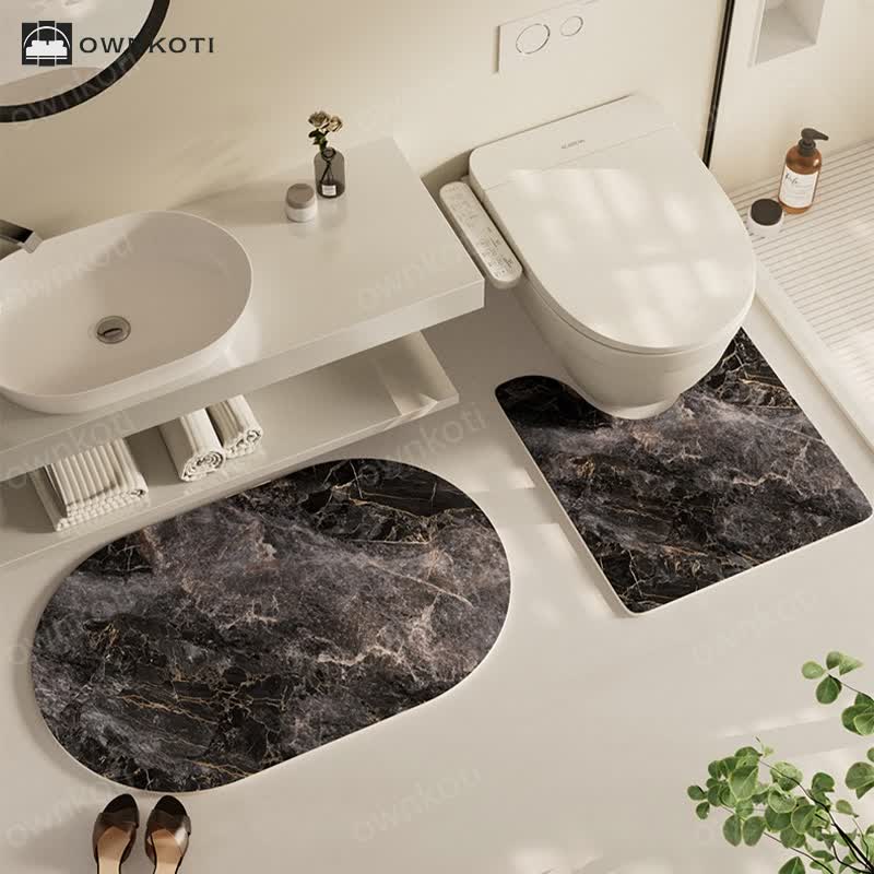 Modern Textured Quick Dry Anti-slip Bath Mat