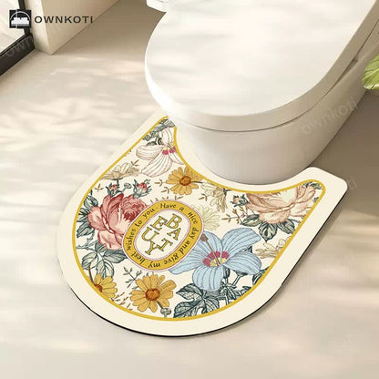Luxury Floral Plant Diatom Mud Anti-slip Bath Mat