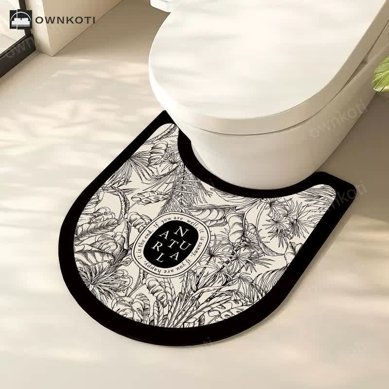 Luxury Floral Plant Diatom Mud Anti-slip Bath Mat