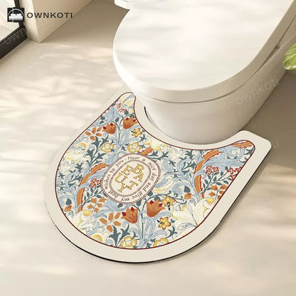 Luxury Floral Plant Diatom Mud Anti-slip Bath Mat