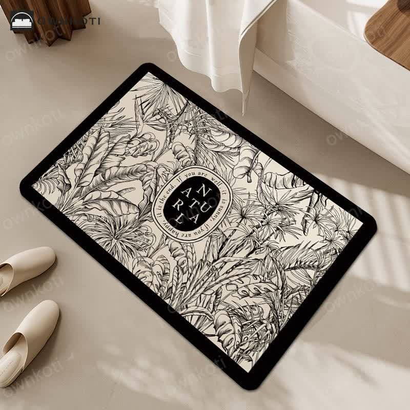 Luxury Floral Plant Diatom Mud Anti-slip Bath Mat
