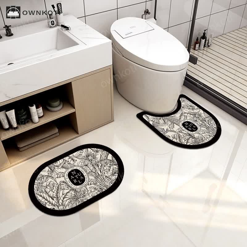 Luxury Floral Plant Diatom Mud Anti-slip Bath Mat