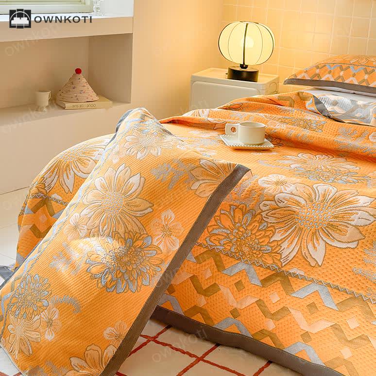 Elegant Flower Lightweight Cotton Gauze Quilt