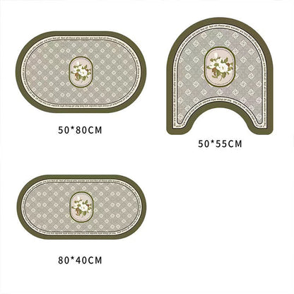 Retro Plaid Floral Diatom Mud Anti-slip Bath Mat