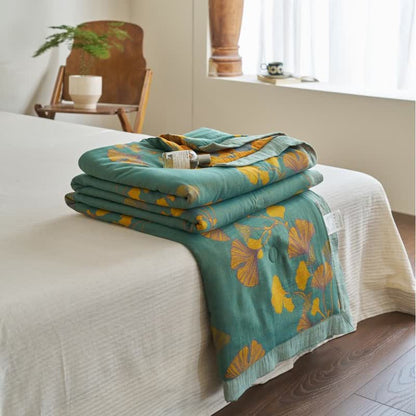Ginkgo Leaf Double Layer Gauze Cotton Quilt - image 15