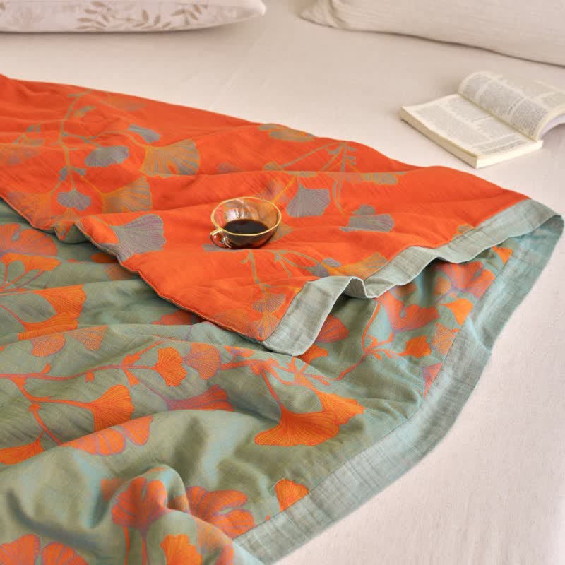 Ginkgo Leaf Double Layer Gauze Cotton Quilt - image 8