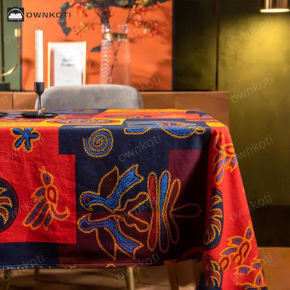Exotic Art Geometric Pattern Tablecloth