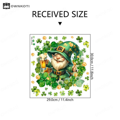Shamrock Leprechaun Decorative Window Cling Wall Sticker
