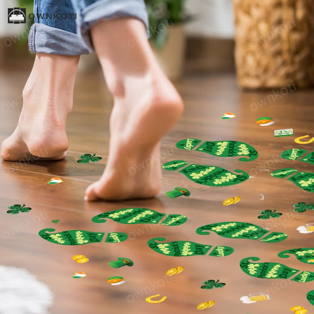 St. Patrick's Day Shamrock Footprints Sticker