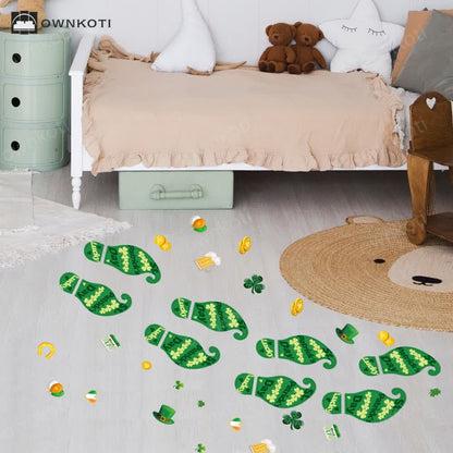 St. Patrick's Day Shamrock Footprints Sticker