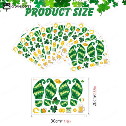St. Patrick's Day Shamrock Footprints Sticker