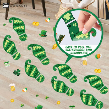 St. Patrick's Day Shamrock Footprints Sticker